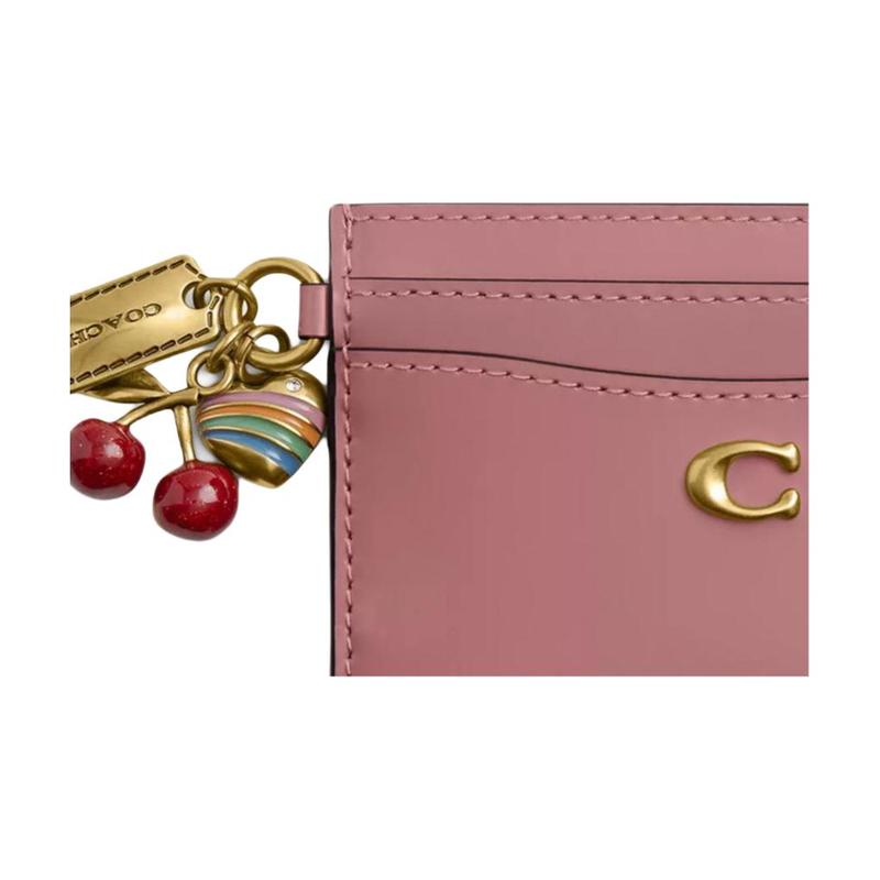 Coach Мини-кошелек-визитница Essential ogo Металл Кожа Женский Цвет Розовый