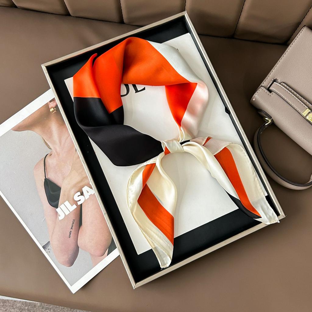 Шелковый шарф женский модный универсальный высокий смысл 70 квадратный шарф защита шеи шарф ретро шарф сумка