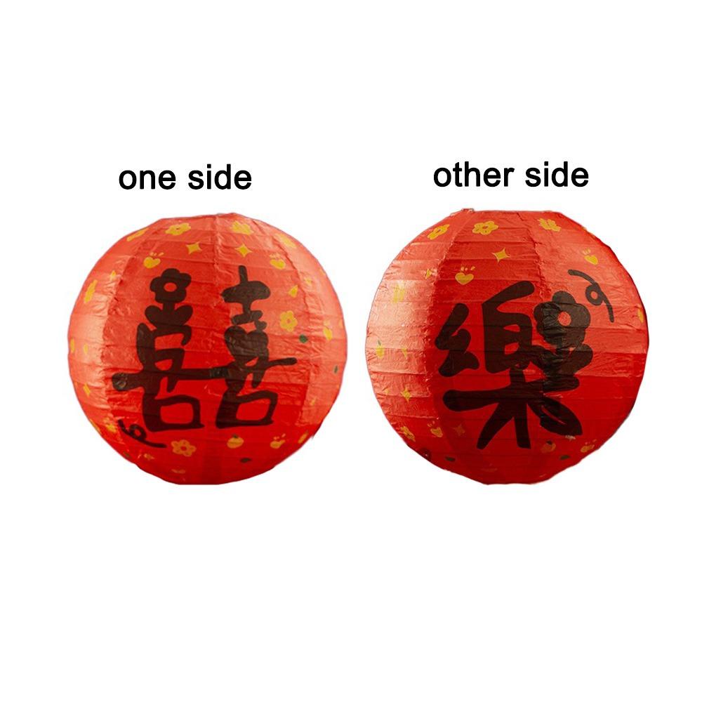 Portable Round Festival Lantern 30CM Mid Autumn Chinese Style Lantern Good Luck Decoration Hanging Paper Lamp Festival