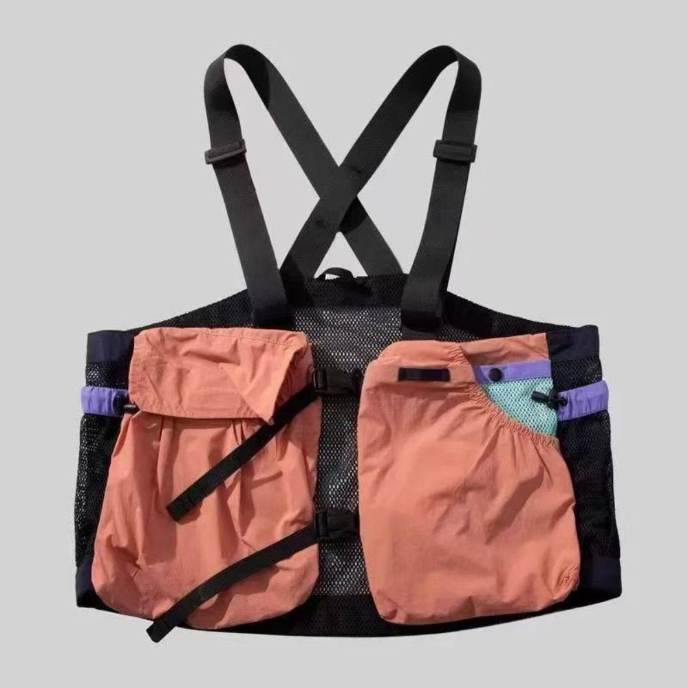 Mesh Material Multi Pocket Vest Breathable Fabric Sleeveless Vest Versatile Mesh Vest Climbing
