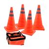 4Pcs 18inch Telescopic Reflective Traffic Cones Warning Orange Portable Versatile Pop Up Cone