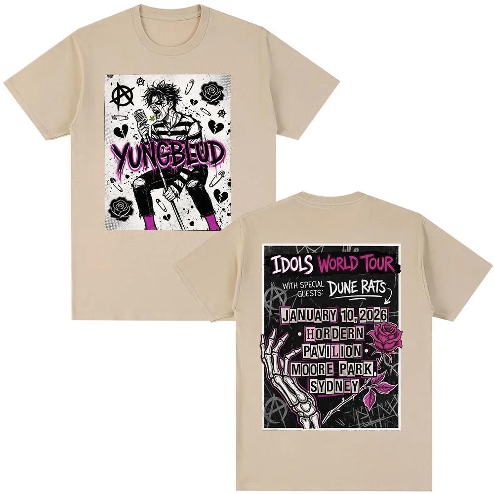 Singer Yungblud IDOLS World Tour 2026 TShirt Mens Wear Fashion HipHop Short Sleeve TShirt 100 Cotton Casual TShirt Top