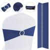 10PC With High Elasticity Spandex Reusable Universal Elegant Solid Washable Chair Back Straps Banquets Chair Back Covers Weddings