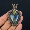 Labradorite Gemstone Copper Wire Wrap Handmade Beautiful Pendant Jewelry Gift For Love