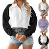 Womens Oversized  Crewneck Sweatshirts Long Sleeve Color Block Tee Shirts Casual Tops