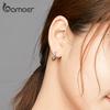 Bamoer 100% Real 925 Sterling Silver Earring Elegant Butterflies Hoop Earrings Exquisite Jewelry Gift for Girl or Women