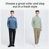 Langdeng Men's Business Leisure Modal Contrast Stripe Long T