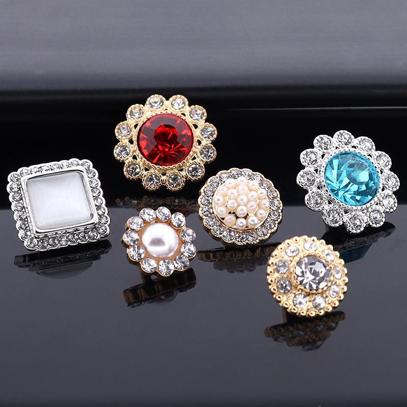 5 шт. Кристальная бриллиантовая пуговица Женское пальто Куртка Маленькая ароматная жемчужная пуговица Металлическая бриллиантовая пуговица для кардигана Меховая пуговица