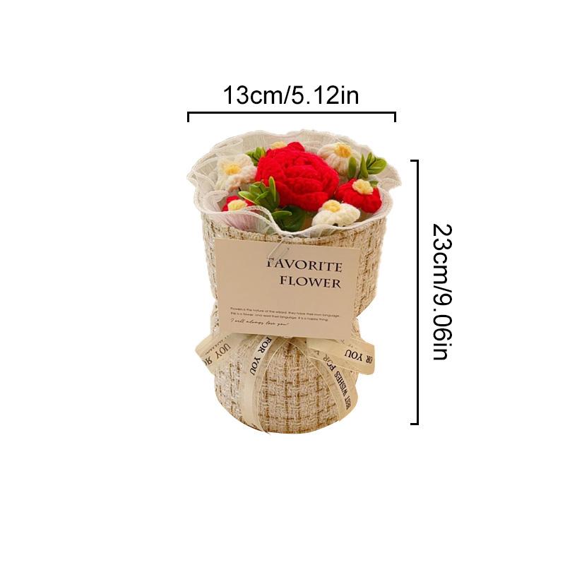 1 шт. искусственные цветы мини-букет ко Дню святого Валентина креативный ручной вязаный крючком пряжа подарок на день рождения новый год