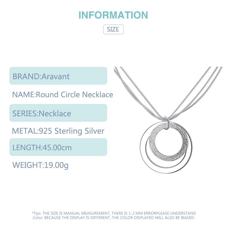 925 Серебряное двойное круглое многослойное ожерелье для женщин Серебряные ожерелья ювелирные изделия