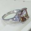 SACEGEMS 9*9MM Natual Ametrine Rings for Women 925Sterling Silver Wedding Party Fine Jewelry Festival Gift