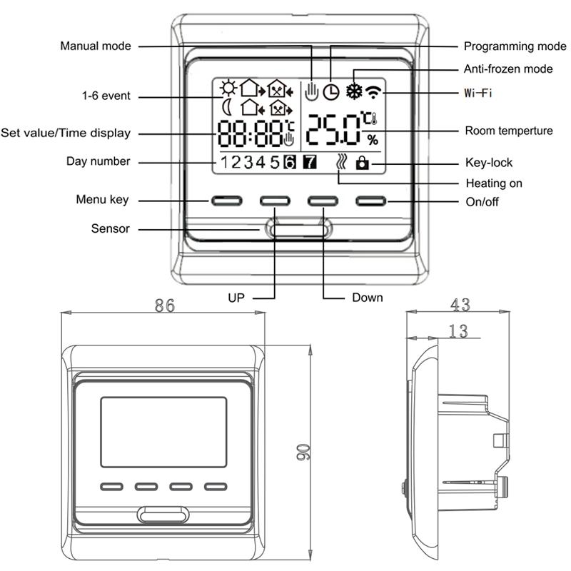 Intelligent Floor Heating Thermostat 100V-240V 3A 16A with WiFi Connectivity for Remote Temperature Control and Smart Scheduling