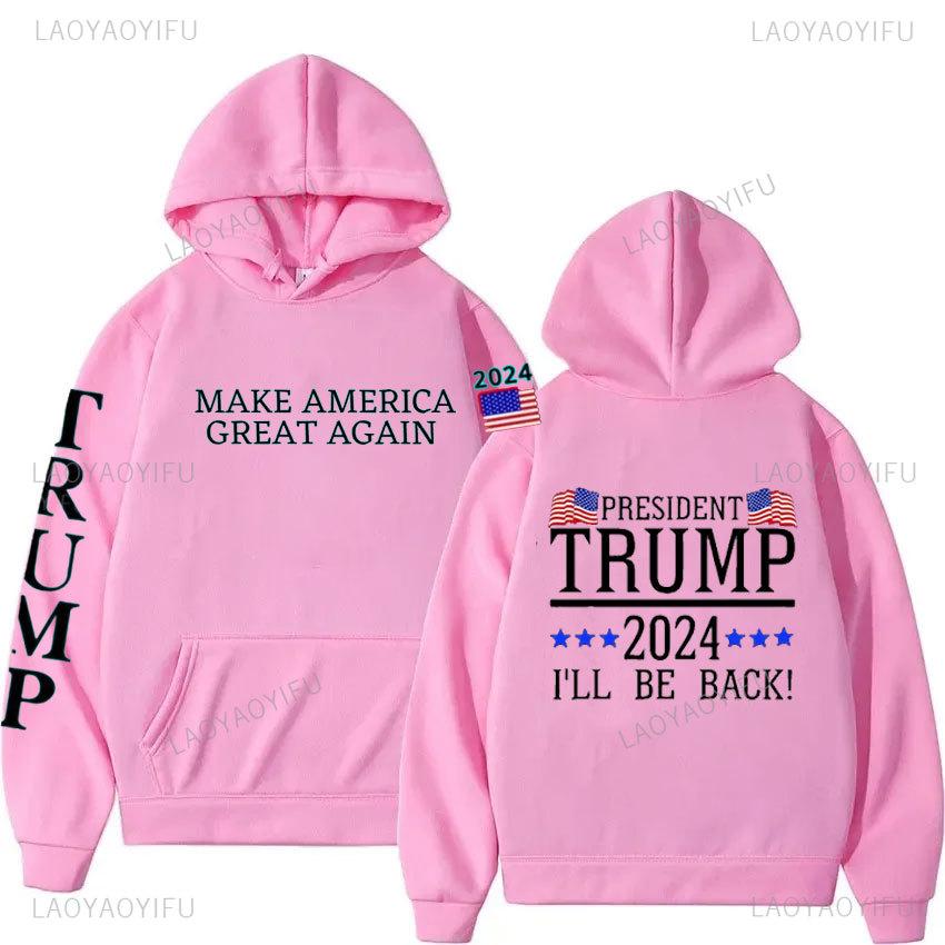 Сделай Америку снова великой Толстовки с принтом Трампа 2024 года Уличная одежда человека на выборах Трампа Keep A Merica Great Trump 2024 Толстовки