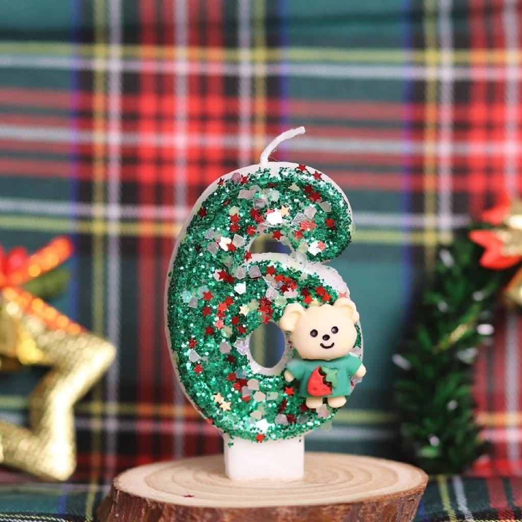 Рождественский номер День рождения Свеча Вечеринка Торт Украшение Подарок на день рождения Санта-Клаус