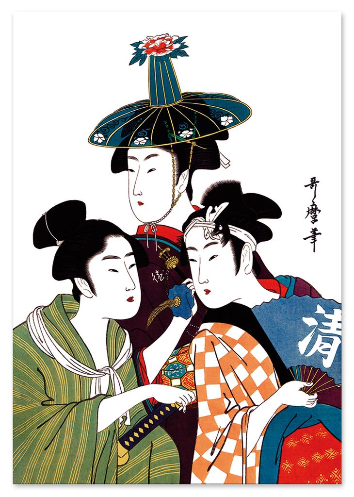 Плакат трио японские картины