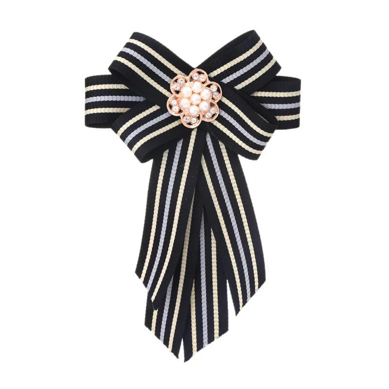 i-Remiel 2108 Bowties Bows Tie Brooch Fabric Crystal Pins And Brooches Corsage Butterfly Blouse Accessories Pin Lapel for Women