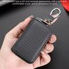 Twill PU Leather Mini Car Key Bag With Keyring Zipper Key Case Fashion Car Key Cover  Men