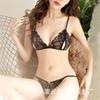 Сексуальное кружевное прозрачное искушение с открытыми деталями, женское белье-трикини с открытой промежностью