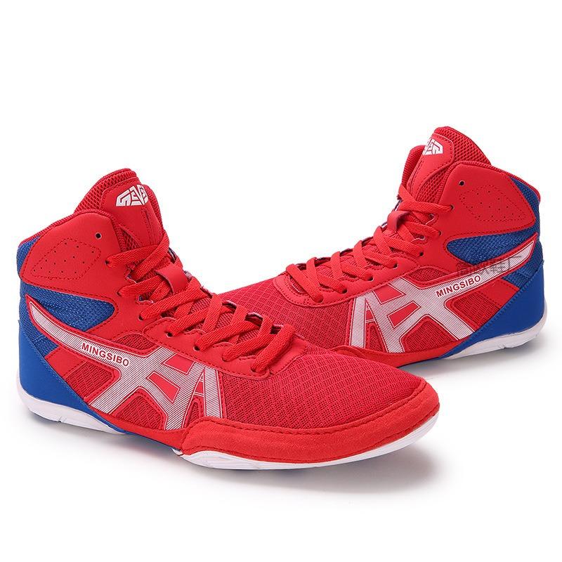 Mingsibo борцовские кроссовки мужские приседальные кроссовки для единоборств становой тяги кожаные износостойкие нескользящие дышащие специальные тренировочные кроссовки для зала