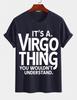 2026 New Pure Cotton Tshirt Virgo Constellation Print Tshirt Casual Crew Neck Short Sleeve Top