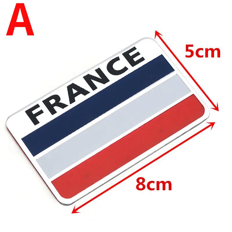3D Aluminum France National Flag Map Car Styling Body Badge Emblem Decal Sticker Racing For Peugeot Citroen Renault Accessories AA10