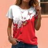 Летний топ с круглым вырезом, 3D-колор-блок, принт с бабочками, модная повседневная женская футболка с коротким рукавом