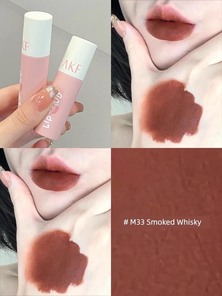 AKF Lip Mud M20 Matte Finish Velvet Lip Lacquer M07 Niche Style Brand Orange White Niche Style Brand Lipstick