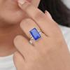 Кольцо-заявление из синего лазурита, Ювелирное изделие из стерлингового серебра 925 пробы, Крупное кольцо с драгоценным камнем ручной работы в стиле бохо