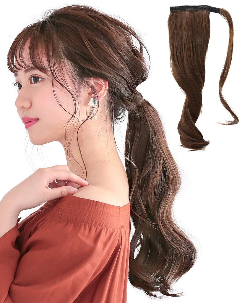 Хвост AQUADOLL, Средний завиток, Волшебный хвост на липучке, Укладка хвоста, Накладной хвост, NBR. Натуральный коричневый, wgt807-A-NBR