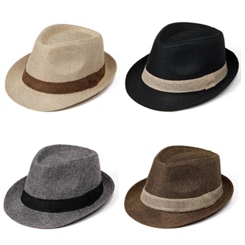 Мужская летняя соломенная шляпа-трилби Защита от солнца Легкая Складная для пляжа Путешествий Активного отдыха