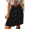 Women's Fashion Solid Color High Waist Corduroy Skirt Button Design Short Skirt