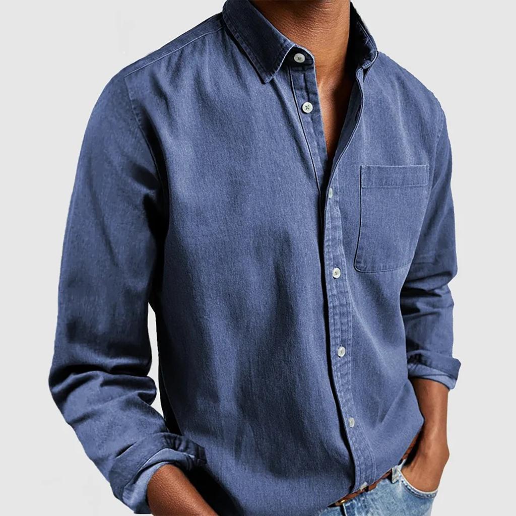 Designer Spring Summer Men's Casual Cotton Linen Solid Color Long Sleeve Shirts Loose Shirts