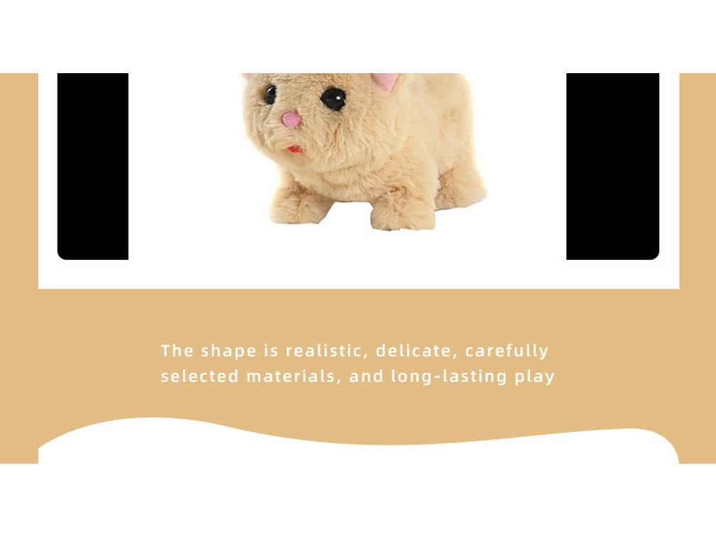 Интерактивный электронный плюшевый котенок: Ходит, мяукает и виляет хвостом - Идеальная детская симуляция питомца