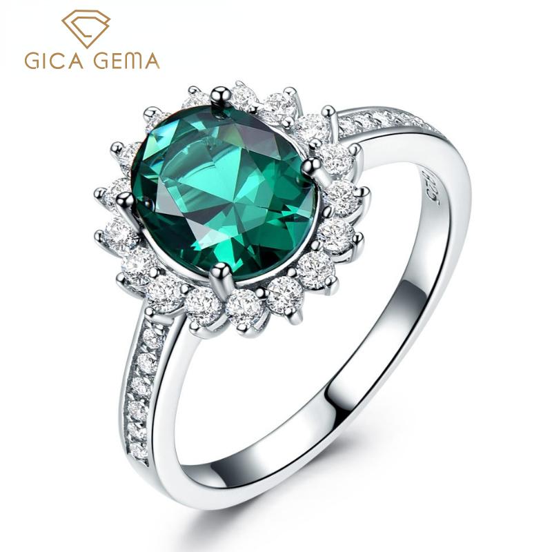 Gica Gema 925 Sterling Silver Style Green Luxury Personalized Rings Women's Fashion High Grade Exquisite Jewelry Gifts