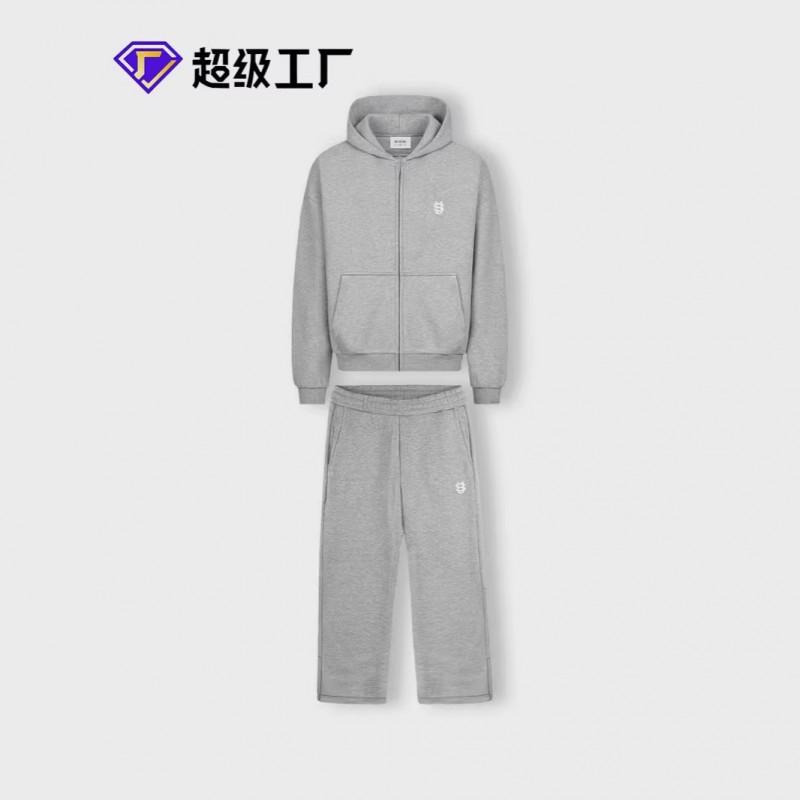 Hoodie Pants Set Hip Hop Style Long Sleeve Regular Fit Casual Outfit Young Adults 18-24