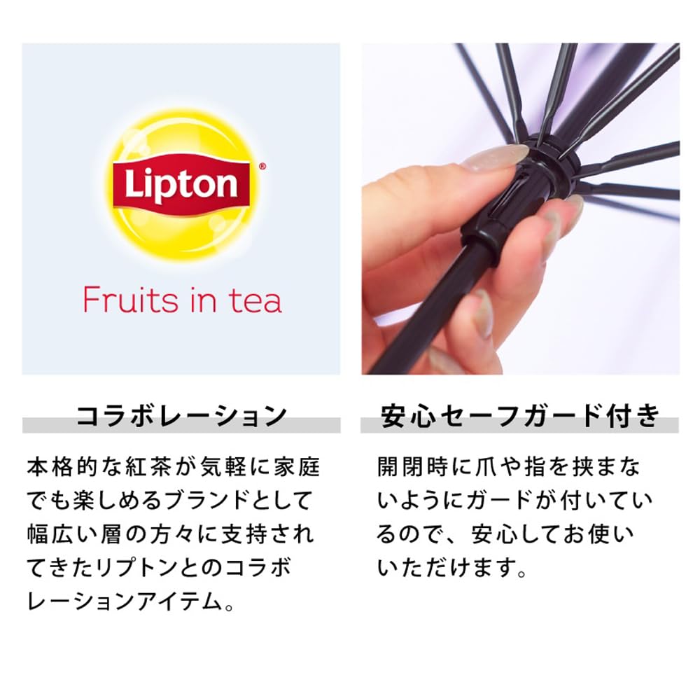 Потому что Lipton Женский прозрачный складной зонт, Фрукты в чае Мини, Зеленый, B-055262