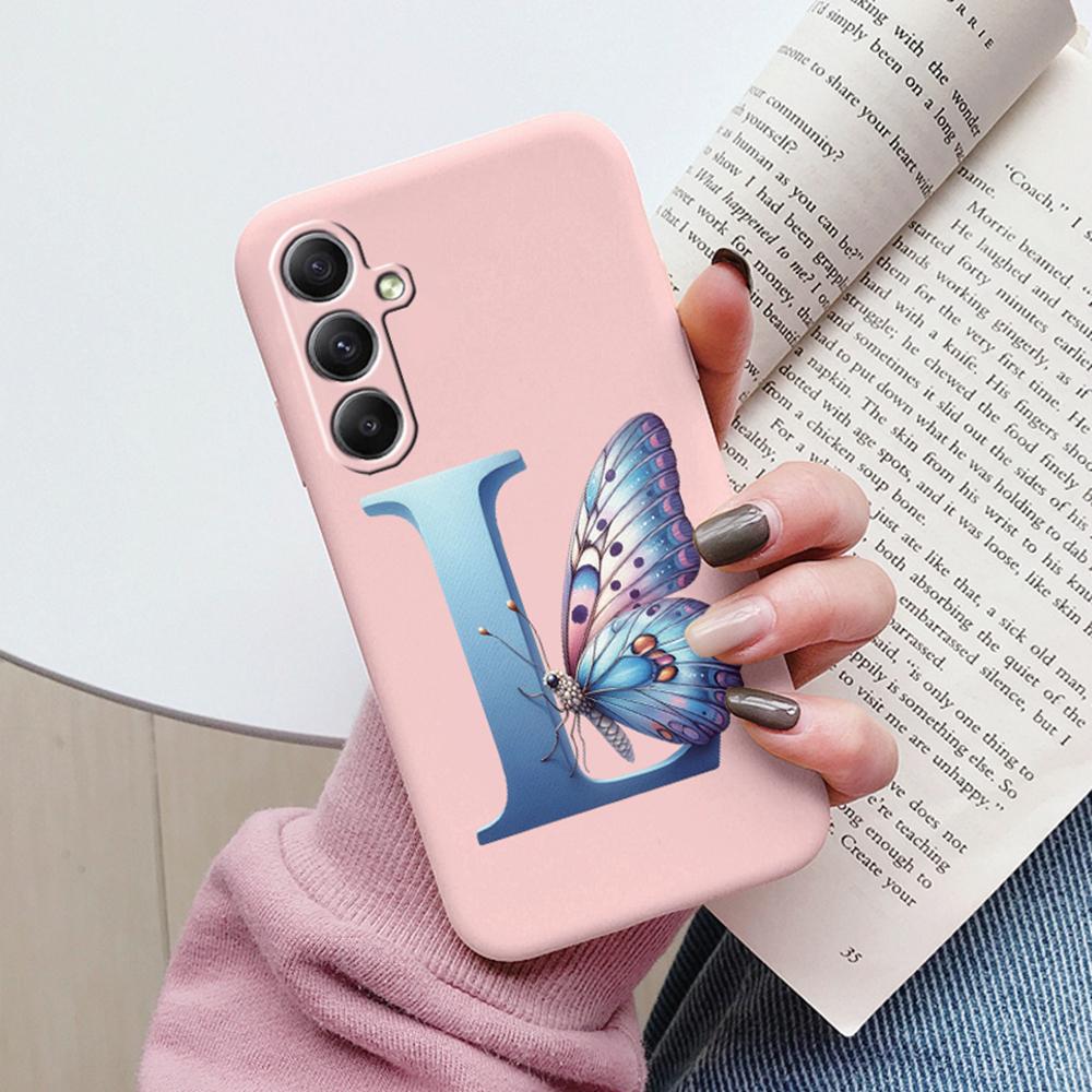 Phone Case For Samsung Galaxy A15 A25 A35 A55 A13 Colorful Letter Love Flower Butterfly Women INS Shell Fundas Bumper Soft Cover