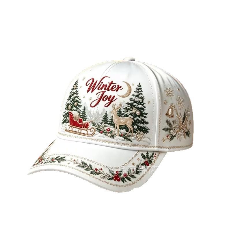 Temu Christmas Baseball Cap Digital Printed Bent Hat American Street Hat Casual Sun Hat