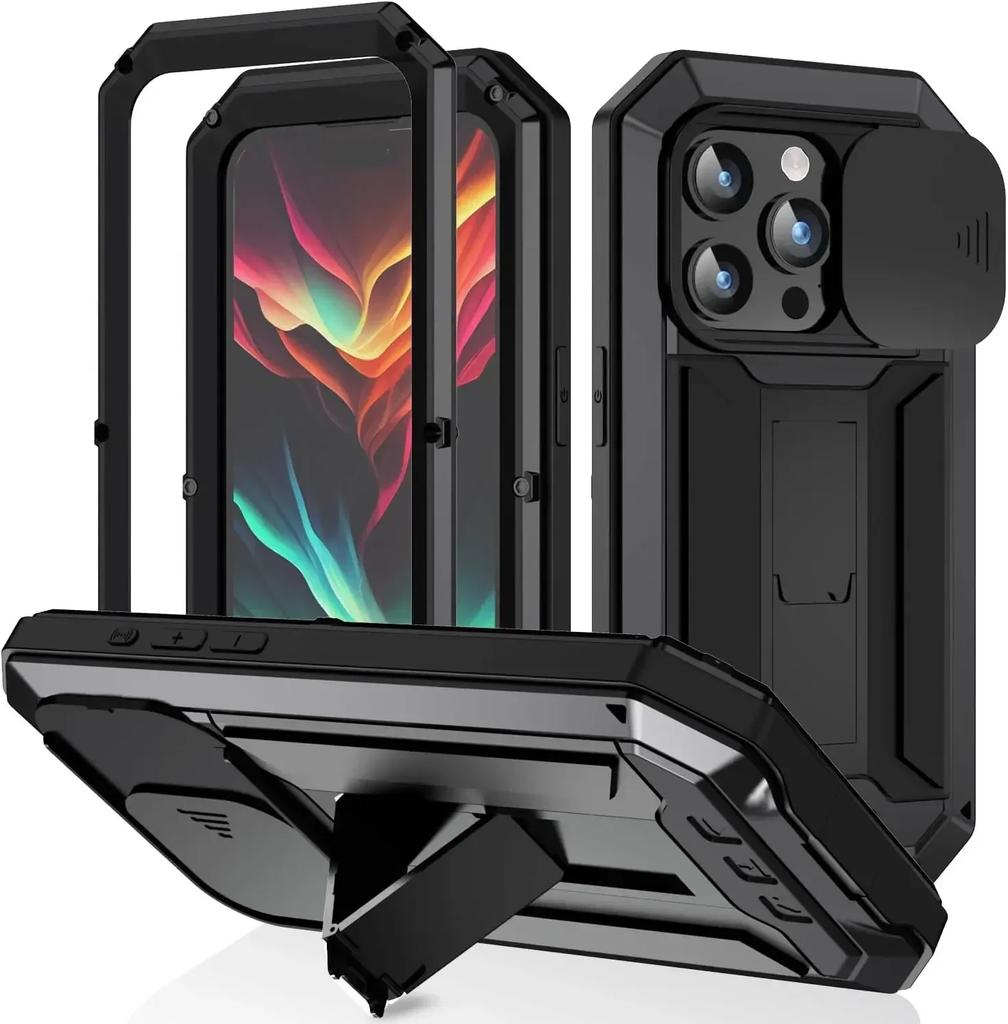 Прочный металлический противоударный чехол для iPhone, Чехол для iPhone 16 13 15 14 Pro Max, Винтовой военный ударопрочный чехол с защитой экрана