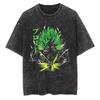 Dragon Ball Majin Buu Pink Aura Printed Tshirt Mens and Womens Washed Tshirt High Quality Vintage Tshirt Harajuku Top
