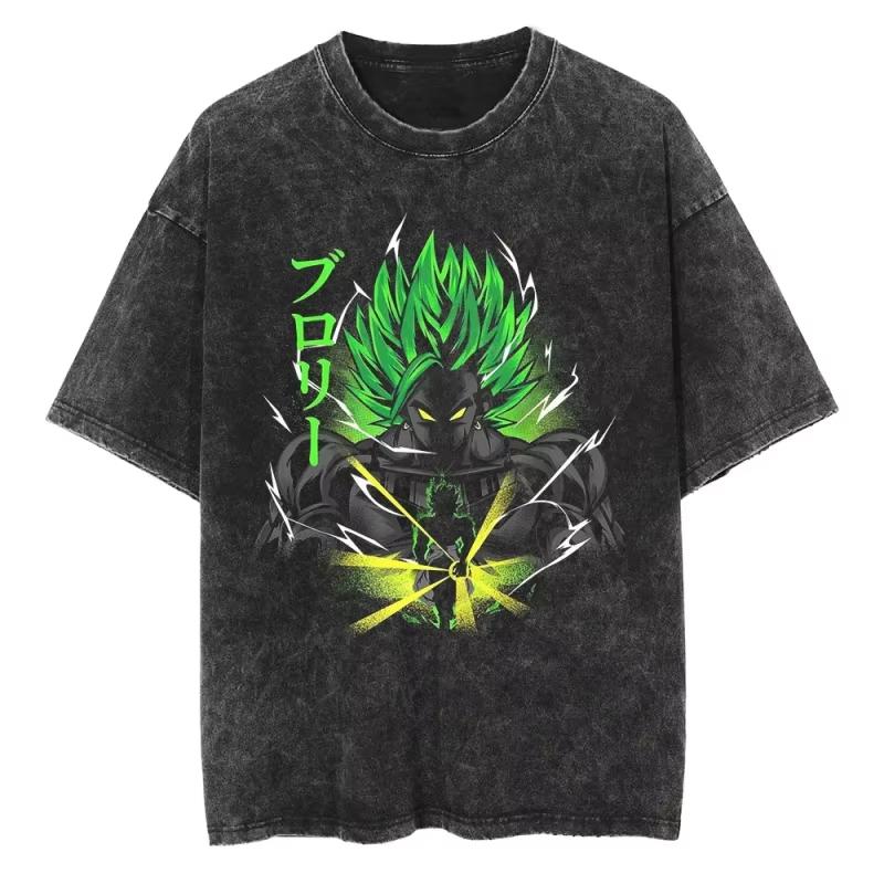 Dragon Ball Majin Buu Pink Aura Printed Tshirt Mens and Womens Washed Tshirt High Quality Vintage Tshirt Harajuku Top