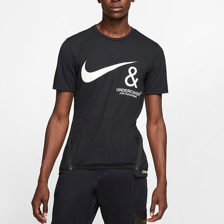 Nike Dri-Fit Quick Dry Повседневная спортивная футболка с короткими рукавами и круглым вырезом Мужские топы Черные CD7527-010