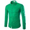 New Men's Fashion Shirt Slim Shirt Hundreds of Solid-coloured Business Casual Long-sleeved Shirt Male