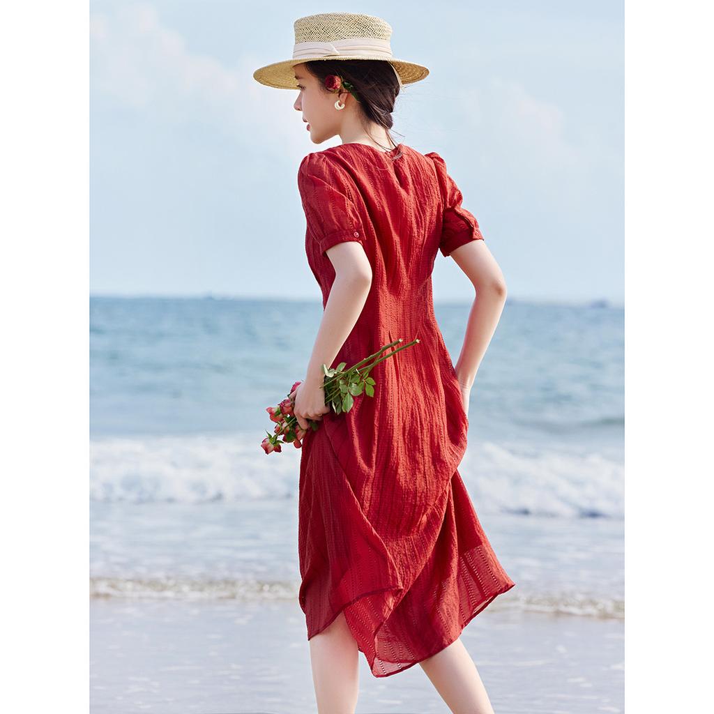 Hollow Imitation Tiny Waist-hugging Dress for Summer New Slim Socialite Dress