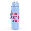 1PC World's Best Ex Girlfriend Text 750ml Color Plastic Sports Water Bottle Leakproof Flip Straw Lid Suitable for Sports Office Home Use