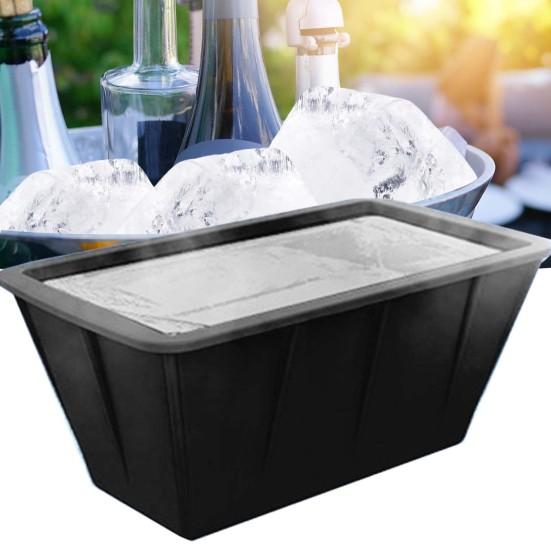 Силиконовая форма для кубиков льда, многоразовый большой лоток для кубиков льда для кулеров, поездок на пляж, формочки для блоков льда для морозильной камеры, аксессуары для ледяной ванны