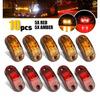 10 шт. 10 светодиодов Красный/Янтарный Световой Маркер Прицепа Двойной Глаз Габаритный Фонарь