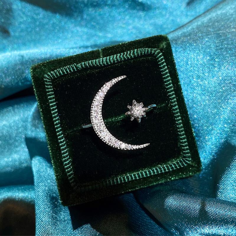 Кольцо-кастет из стерлингового серебра 925 пробы в этническом стиле с полумесяцем и звездой