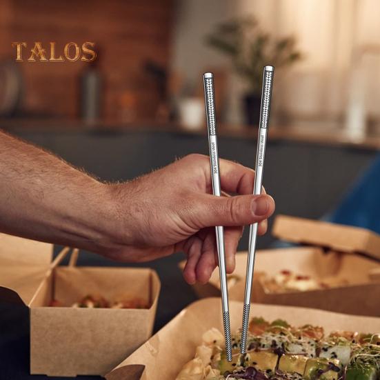 5 пар палочек для еды из нержавеющей стали, набор нескользящих многоразовых выгравированных узоров, металлические палочки для еды для приготовления пищи на открытом воздухе