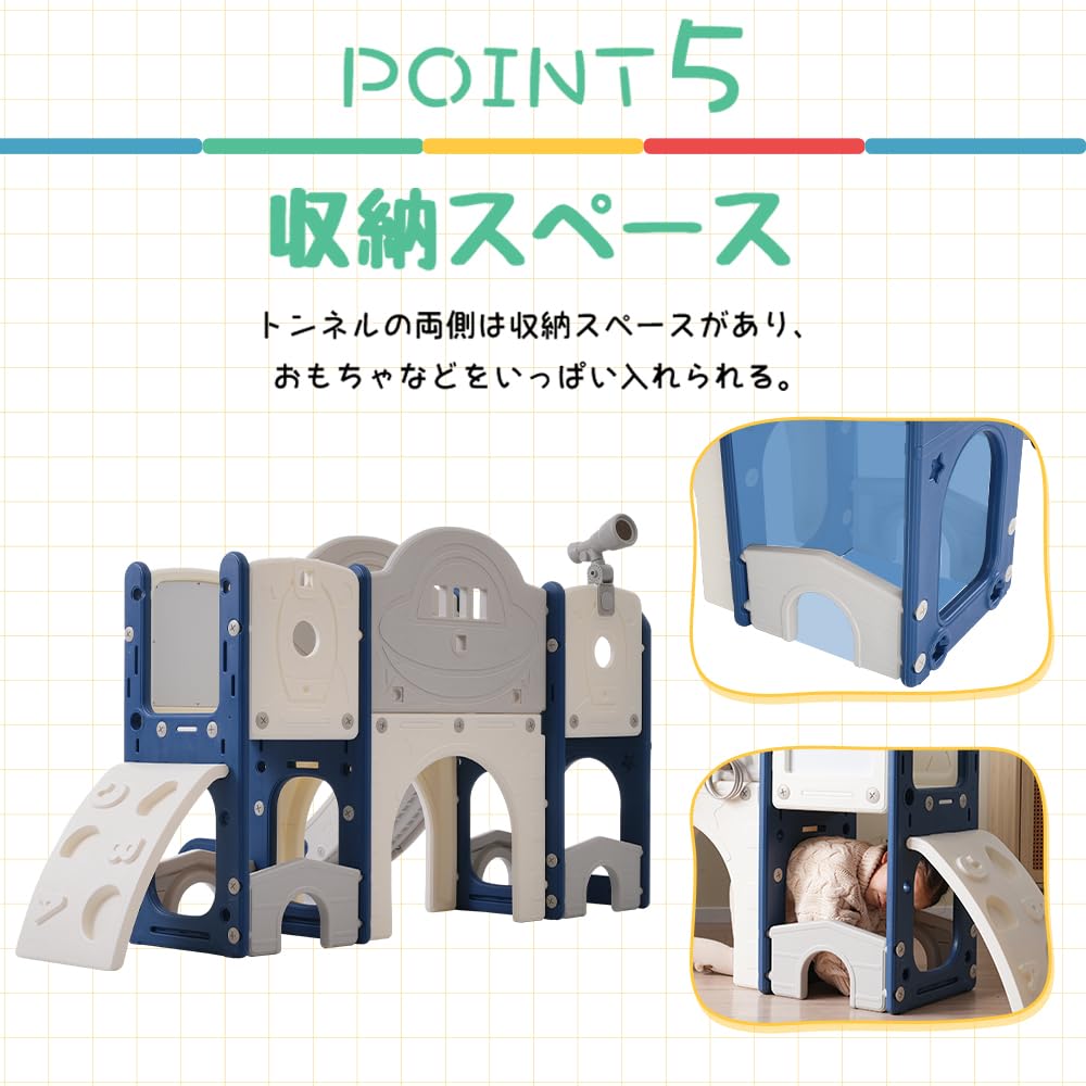 OSJ Slide Indoor Slide Playground Equipment Basketball Hoop Ball Play Indoor Playground Equipment Indoor Home Use Children Boys Girls Birthday Storage